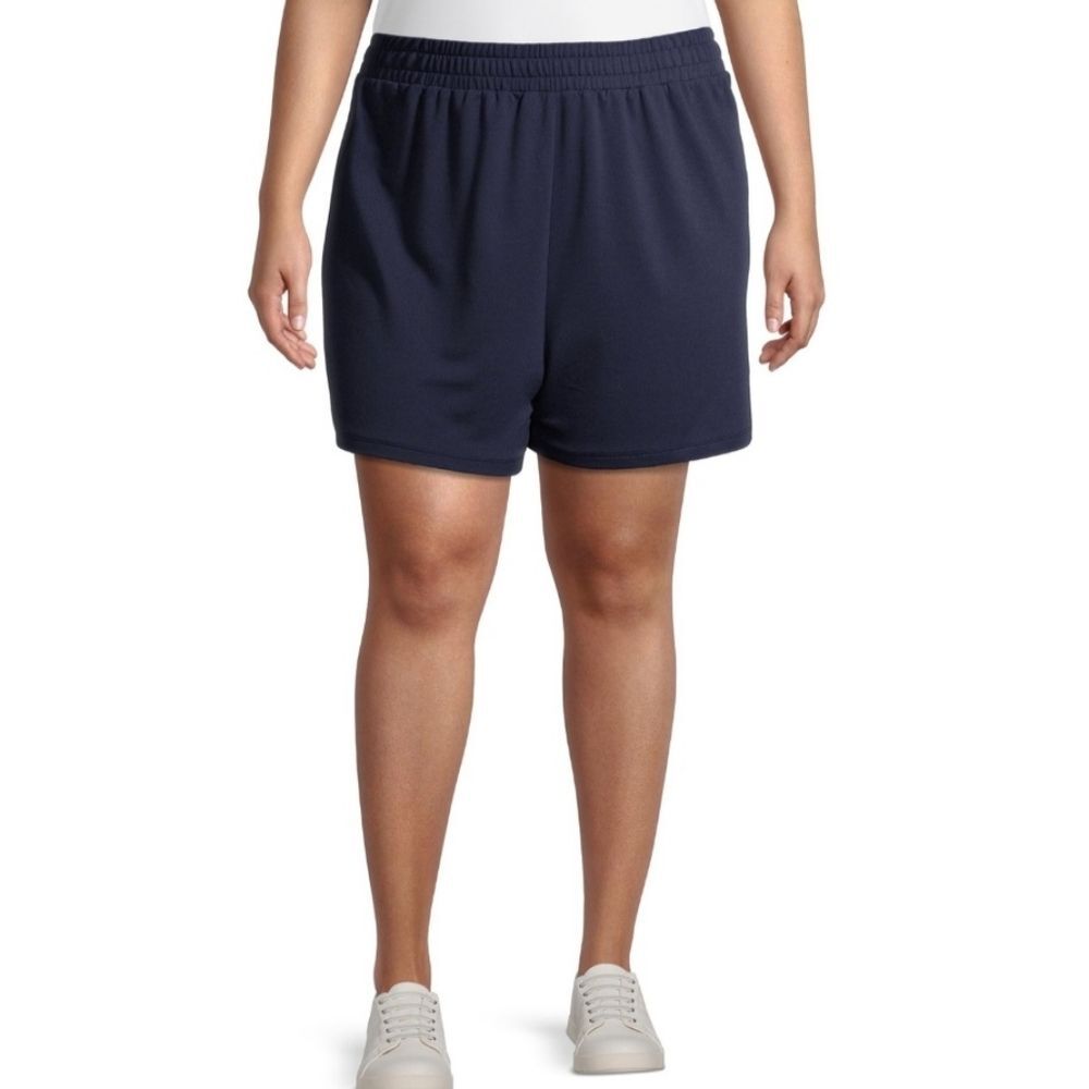 * Como Blu SIZE 1X Women's navy blue   Plus Size Athleisure Shorts comfort